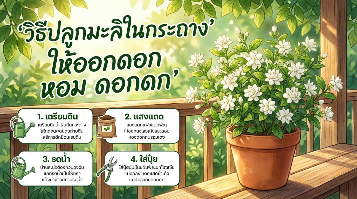 ปลูกมะลิในกระถาง ให้ออกดอกหอม