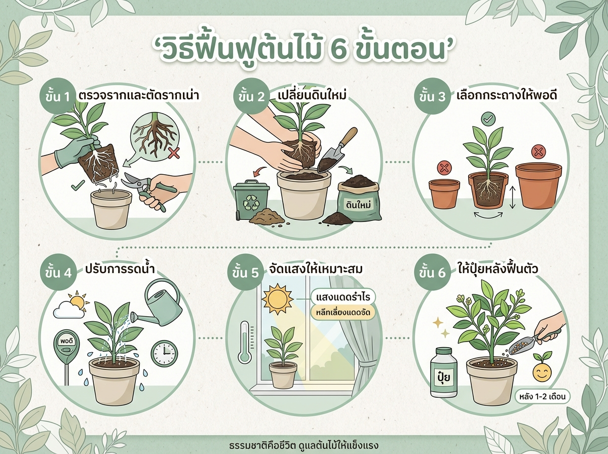 วิธีฟื้นฟูต้นไม้ 6 ขั้นตอน